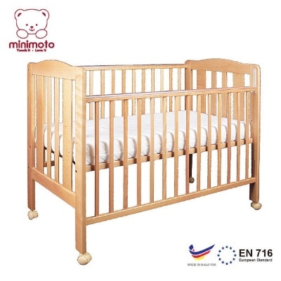 Minimoto小米米 优质船木婴儿床 YB2826 连YB3316床褥