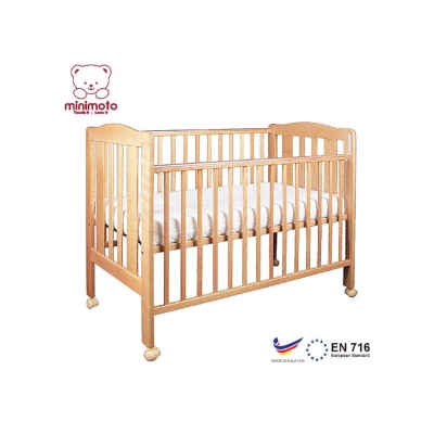 Minimoto White KSK Baby Cot YB2826 with Mattress YB3316