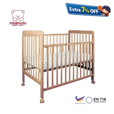 Minimoto White KSK Baby Cot YB2828 with Mattress YB3318