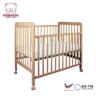 Minimoto小米米 优质船木婴儿床 YB2828 连YB3318床褥