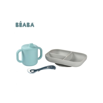 Beaba 矽胶学习套装 (学习杯, 矽胶分隔餐盘+ 2阶段软勺)