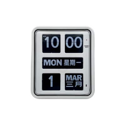 TWEMCO 全自动翻页万年历石英挂墙钟 BQ-170 中英双语版