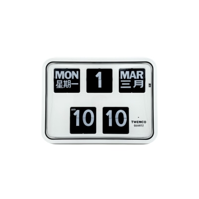 TWEMCO Battery Quartz Perpetual Flip Calendar Wall Clock BQ-17 Biligual ver.