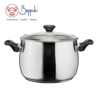 Buffalo PRECIOUS S/ST HIGH  STOCKPOT WITH GLASS LID (24X17CM/8.05L)