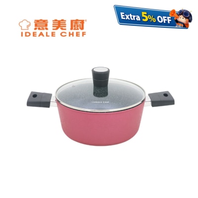 Ideale Chef FORGED ALUM NON-STICK ROUGHT EFFECT 24X10.6CM CASSEROLE W/LID
