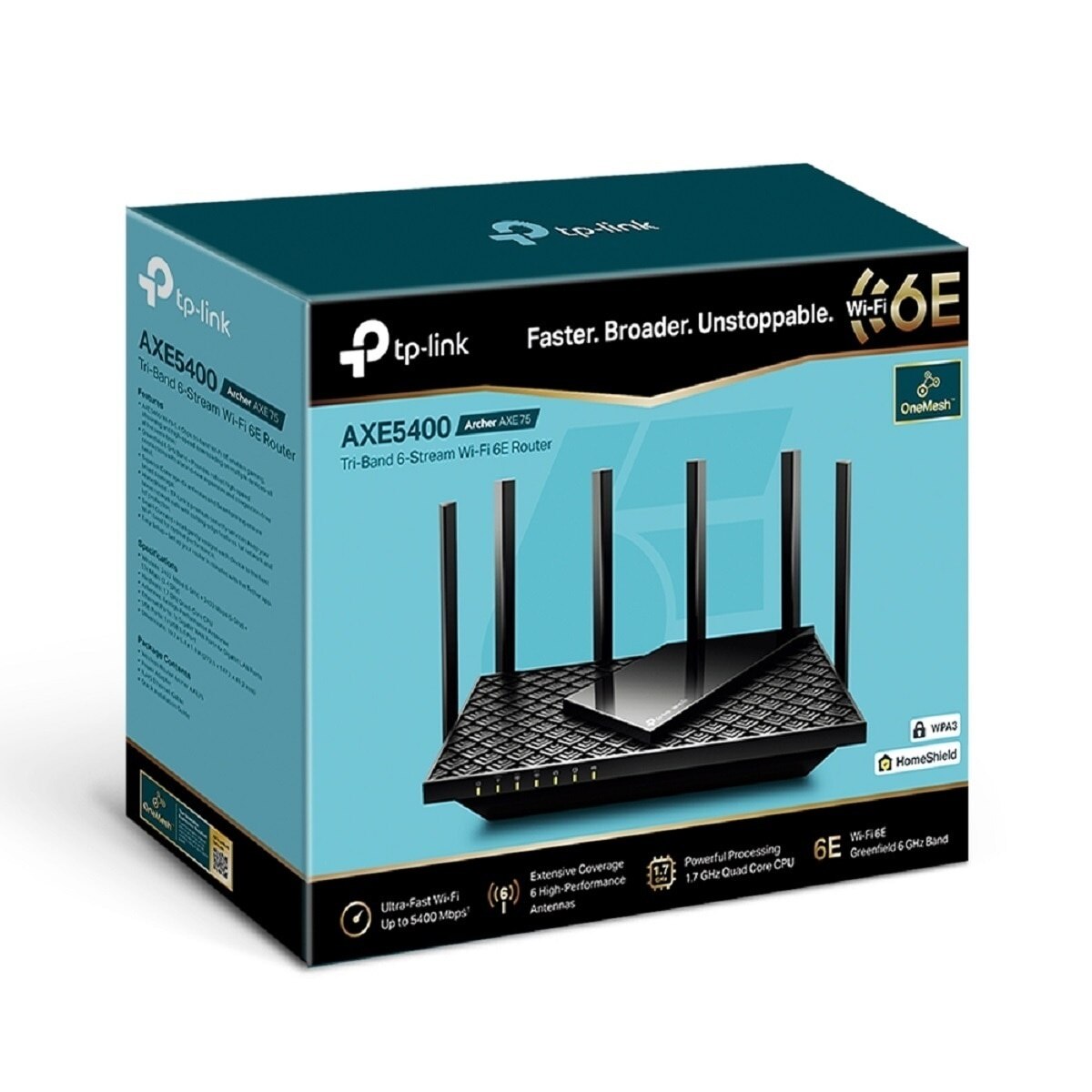 TP-Link AXE75 AXE5400 Tri-Band WiFi 6E Router | Fortress