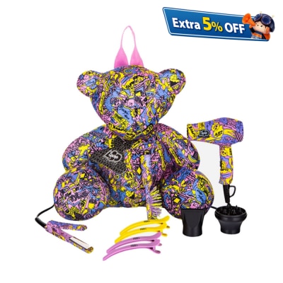 A80 PARIS BEAR BAG MINIS TRAVEL KIT - LIMITED EDITION(MINI DRYER, MINI STYLER, MINI BRUSH MIRROR, HAIR CLIP SET OF 4)