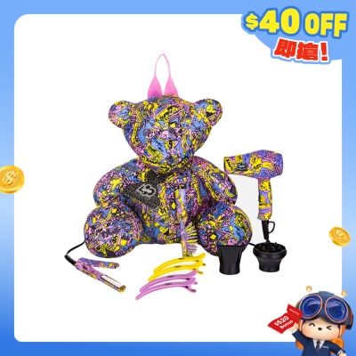 A80 PARIS - BEAR BAG MINIS TRAVEL KIT - LIMITED EDITION(MINI DRYER, MINI STYLER, MINI BRUSH MIRROR, HAIR CLIP SET OF 4)