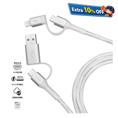 inno3C 創品 i-4LB-12 4 in 1 Lightning/Type-C to USB/Type-C 線 (1.2米)