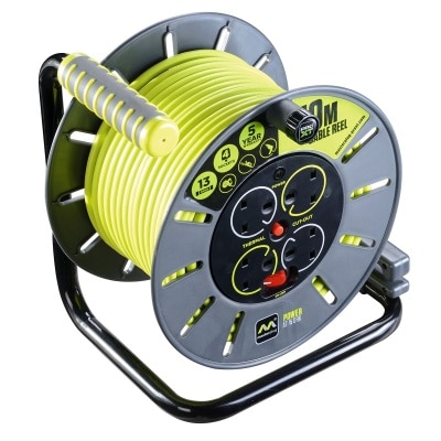 Masterplug OLU50134SL Retractable Extension Power Cord Reel