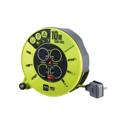 Masterplug CMU10134SL Retractable Extension Power Cord Reel image