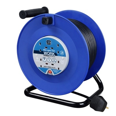 Masterplug HDCC50134BL Retractable Extension Power Cord Reel