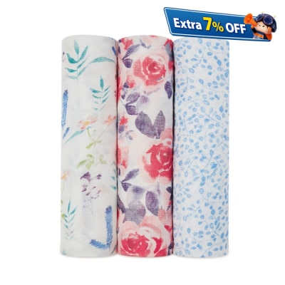 Aden + Anais 柔軟竹纖維嬰兒包巾 3 件裝