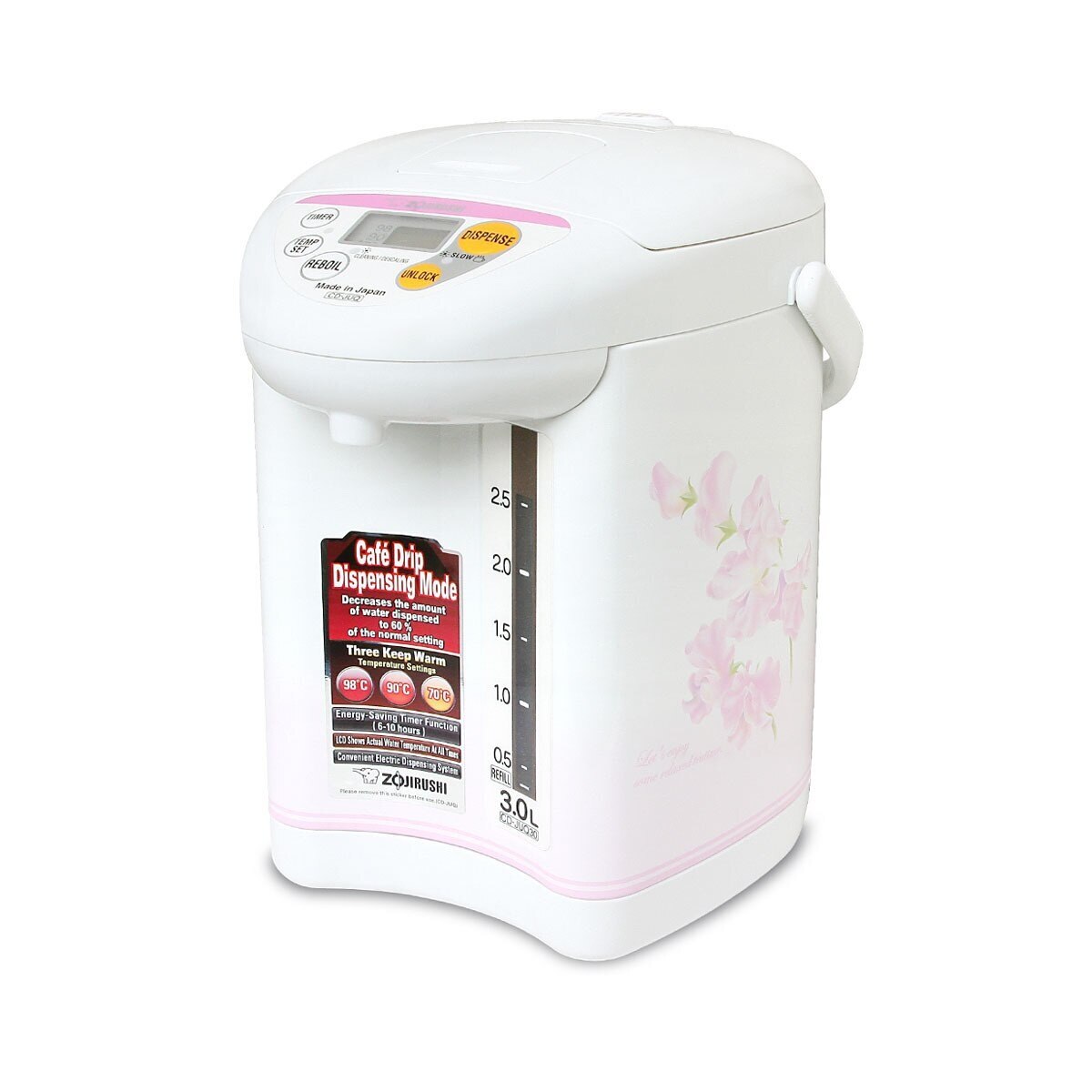 【海外向け】ZOJIRUSHI 電気ポット CD-JUQ30 3.0リットル ZOJIRUSHI CD-JUQ30-FS 3.0L ELECTRIC AIRPOT | Fortress