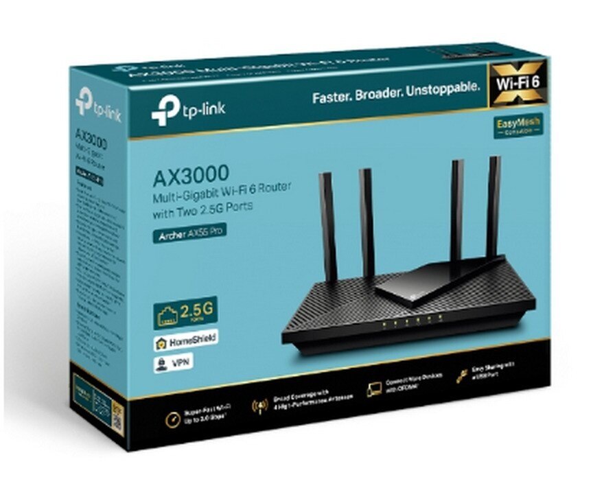 TP-Link Archer AX55 Pro AX3000 雙頻Wi-Fi 6 路由器| Fortress 豐澤