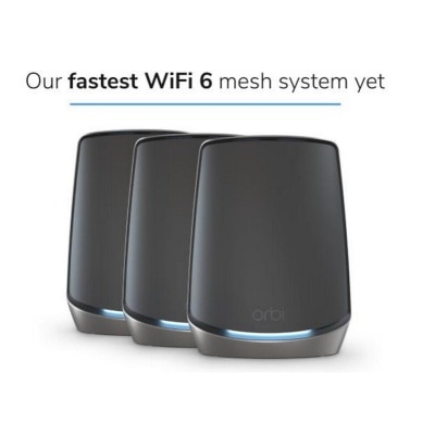 NETGEAR Orbi RBK863SB AX6000 WiFi 6 Mesh System - 3-Pack Router
