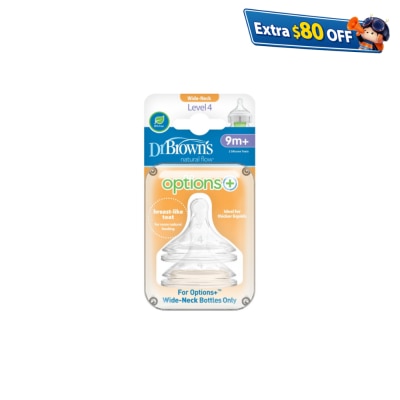 Dr. Brown's 仿母乳矽膠奶咀兩個裝 - 第４階段 9M+
