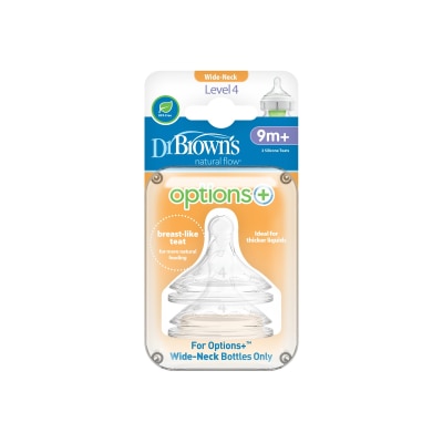 Dr. Brown's - 仿母乳矽膠奶咀兩個裝 - 第４階段 9M+