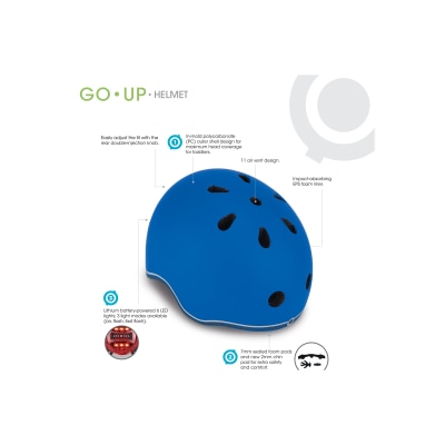 Globber GO UP Lights 可調較幼兒頭盔