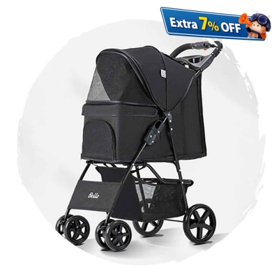 BELLO 經典版四輪可摺疊狗狗手推車 (寵物承重:15kg)