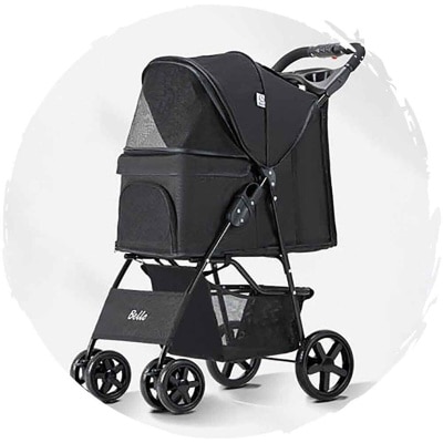 BELLO 经典版四轮可折叠狗狗手推车 (宠物承重:15kg)