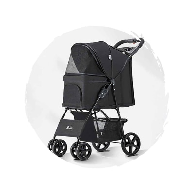 BELLO Classic Four-Wheel Foldable Dog Stroller (Load Weight:15kg)
