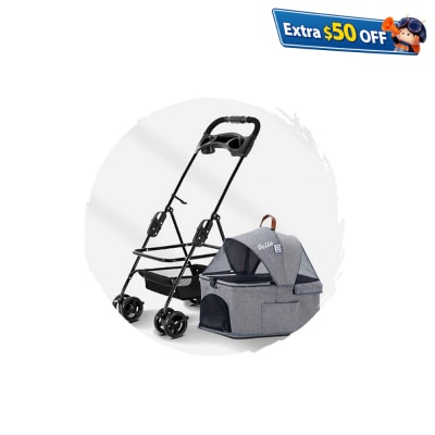 BELLO 车篮分拆款四轮万向可折狗狗手推车 (宠物承重:12kg)