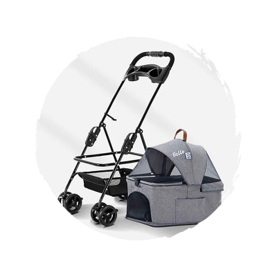 BELLO Car Basket Split Four-Wheel Universal Foldable Dog Trolley (Load Weight: 12kg)