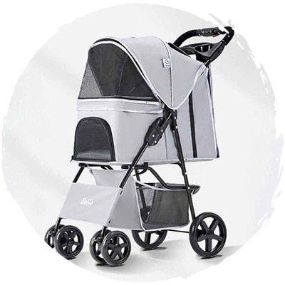 BELLO Classic Four-Wheel Foldable Dog Stroller (Load Weight:15kg)