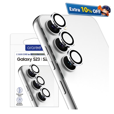 araree Galaxy S23/23 Plus 金属框强化玻璃保护贴 手机配件