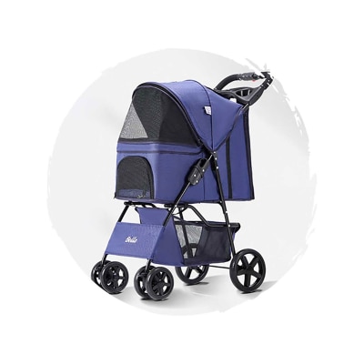 BELLO 經典版四輪可摺疊狗狗手推車 (寵物承重:15kg)