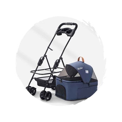 BELLO 車籃分拆款四輪萬向可摺狗狗手推車 (寵物承重:12kg)