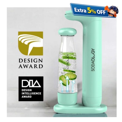 Soda Fun Bottom-Up Infusion Soda Maker (Incl 425g Gas Cylinder x1 for 60L drinks) - Seafoam