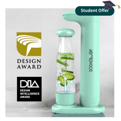 Soda Fun Bottom-Up Infusion Soda Maker (Incl 425g Gas Cylinder x1 for 60L drinks) - Seafoam