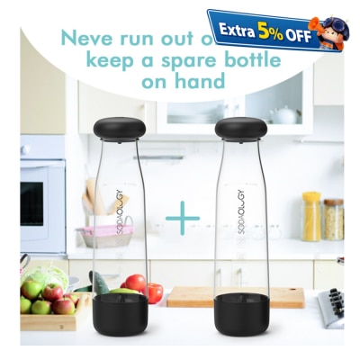 Soda Fun DOUBLE-VALVES BOTTLE  (TWO BOTTLES) • 5CM WIDE-MOUTH • 1-LITRE