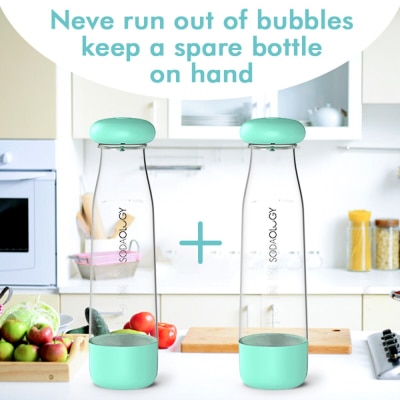 Soda Fun 'DOUBLE-VALVES BOTTLE  (TWO BOTTLES) • 5CM WIDE-MOUTH • 1-LITRE