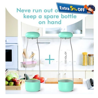 Soda Fun 'DOUBLE-VALVES BOTTLE  (TWO BOTTLES) • 5CM WIDE-MOUTH • 1-LITRE