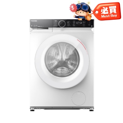 TOSHIBA 東芝 東芝 TWD-BN90GF4H(WK) 470mm超薄身前置式變頻洗衣乾衣機 (洗8公斤 乾5公斤)