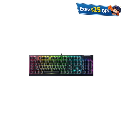 Razer 雷蛇 BlackWidow V4 X 有線機械軸遊戲鍵盤 (黃軸)