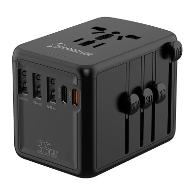 TecADVISOR 35W PD High Performance Worldwide Travel Adaptor with 5 USBs