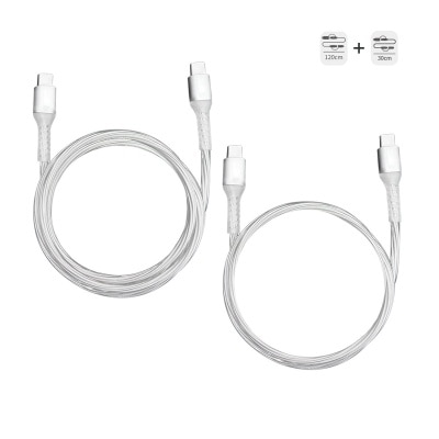 haha TRAVEL H-100C-2P 100W Type-C to Type-C 充電線套裝 (120cm + 30cm)