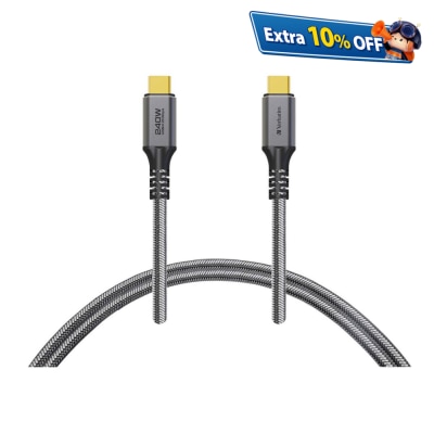 VERBATIM Tough Max 240W USB4 Type C 至 Type C 充電傳輸線 (120cm)