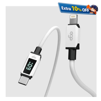 ego CLRT2 Wiry Max2 60W 苹果认证 即时速度显示 C to Lightning充电线 0.3米