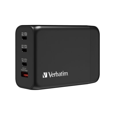 VERBATIM 4端口200W連無線充電GaN充電器