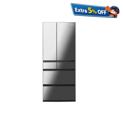 PANASONIC 樂聲牌 NR-F657WX-X3,AI ECONAVI 智慧節能六門雪櫃 (黑鋼鏡) 雪櫃