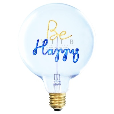 Message in the Bulb BE HAPPY Decoration Light Bulb