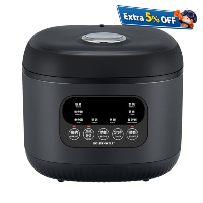 GOLDEN WELL GBC-3E Black Crystal Ceramic Rice Cooker
