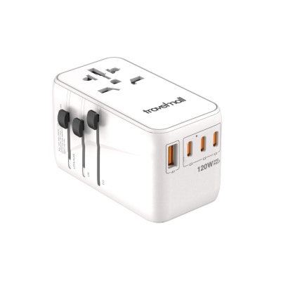 Travelmall 120W PD 高效能4 USB 旅行轉換插頭, 手提電腦適用