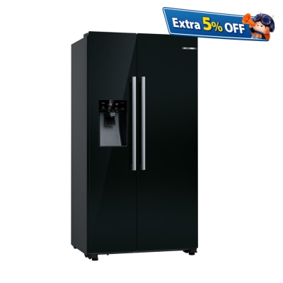 BOSCH KAD93ABEP,Free standing side-by-side refrigerator with ice-water dispenser (Black) Fridge