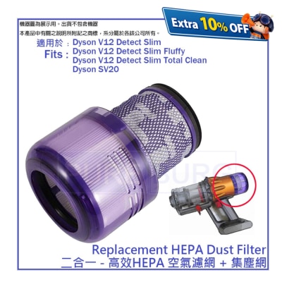 Pureburg Compatible Replacement HEPA Filter for Dyson V12 Series SV20 Vacuum Cleaner